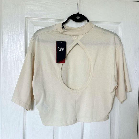 Reebok Sheer Cream Cutout Tshirt | US S - Picture 2 of 7